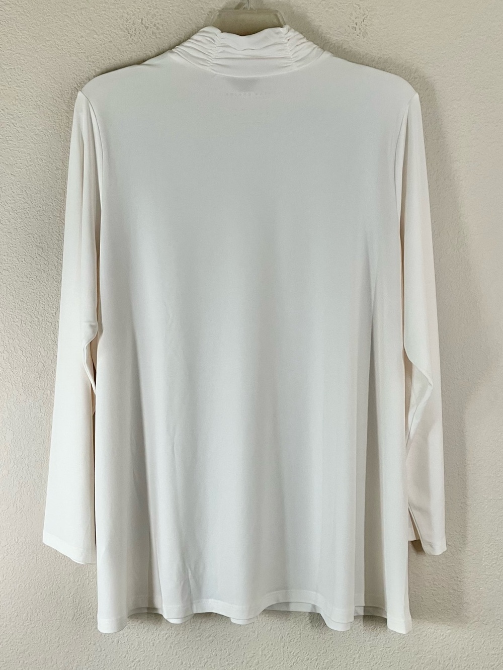 SUSAN GRAVER Modern Essentials Liquid Knit A-Line Tunic Top 2X Mock Neck Ivory - Picture 8 of 10
